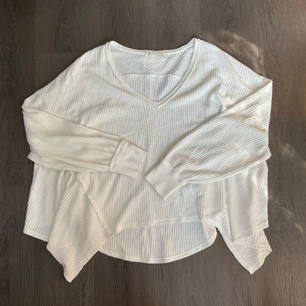 Free People We the Free Waffle Coraline Thermal V-Neck Long Sleeve Top